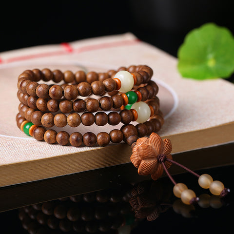 Kalimantan Adlerholz Armband, süß duftende Adlerholz Halskette, Pullover Kette, einfache Adlerholz 108 Buddha Perlen m3331317