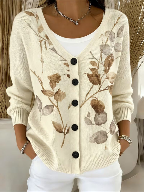 Autumn and winter European size 3D digital printing women's shoulder cardigan sweater FF303406 02
