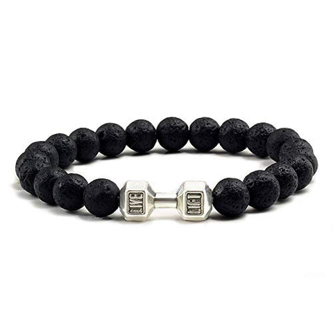 Elastisches Armband aus schwarzem Gallenstein, Totenkopf-Anhänger, natürliches Türkis, Tigerauge, Quaste, Kristall, Vulkanstein, Perlenarmband m3331320