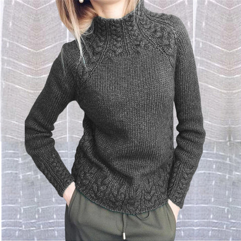 Damenpullover einfarbig Twist Pullover gestrickt m300504 