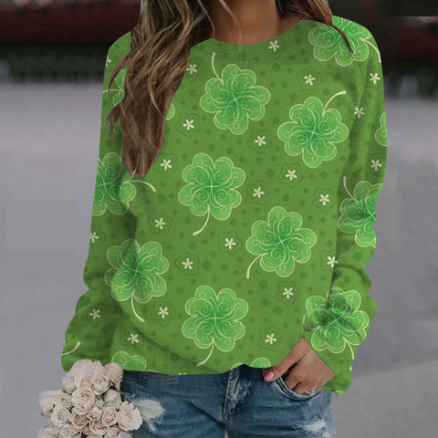 Pull col rond imprimé manches longues femme m300913 