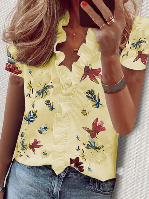 Long Sleeve Ruffle Shirt Women's Shirt m301332