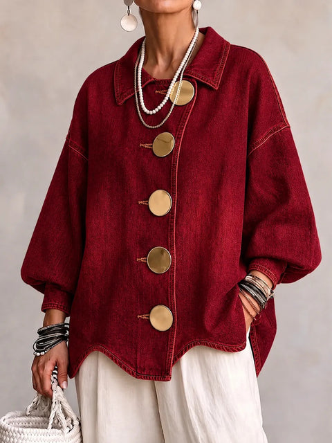 Autumn and winter women's fashion loose lapel long-sleeved jacket FF303445