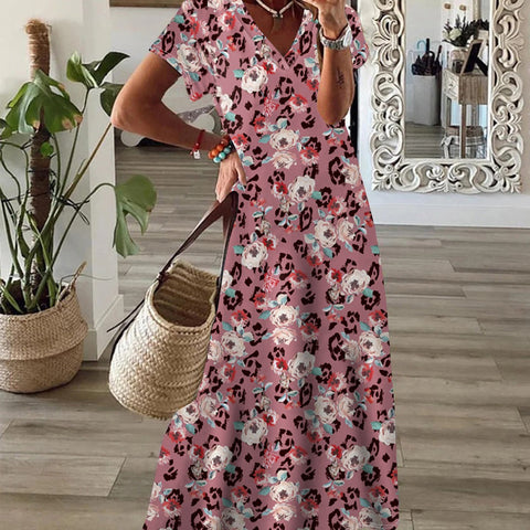 Großes Swingkleid mit böhmischem Print m300011
