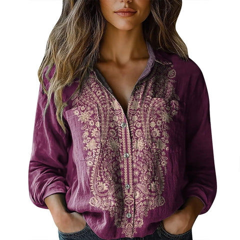 V-neck printed shirt m302770