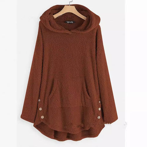 Hooded pullover long-sleeved double-sided velvet medium and long sweater m300435