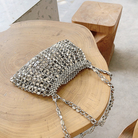 Petit sac à main creux rétro en métal, personnalité m3331040