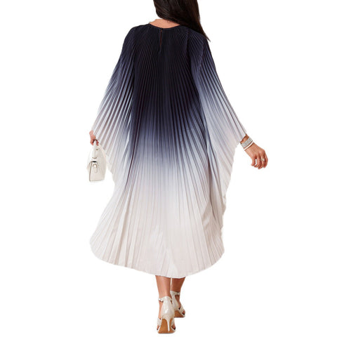 Robe longue élégante à cape plissée m301386 