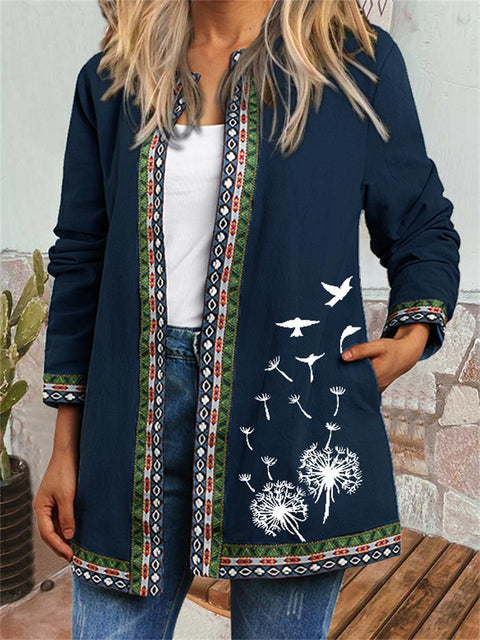 Autumn and winter retro ethnic style print jacket cardigan m303251 01