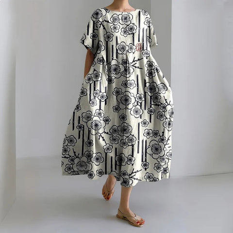 3D digital printing women's casual fashion plus size short-sleeved dress m302781