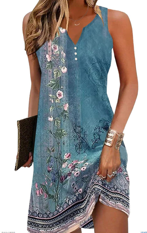 Small Suspender Sexy Sleeveless Printed Dress m303189