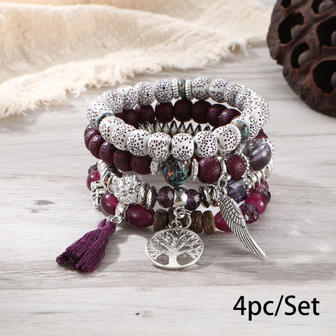 Neues böhmisches Armband, kreatives Quasten-Mehrschicht-Perlenarmband m3331286