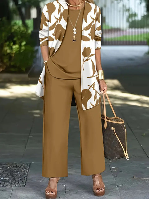 Women's three-piece jacket vest plus pants set m302286