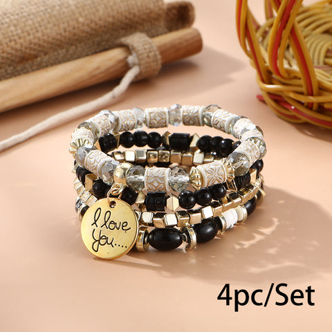 Neues böhmisches Armband, kreatives Quasten-Mehrschicht-Perlenarmband m3331286