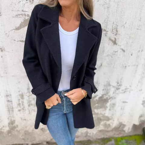 Herbst und Winter neue Damen Wolljacke lässig locker Revers gefälschte Tasche Strickjacke m300613 