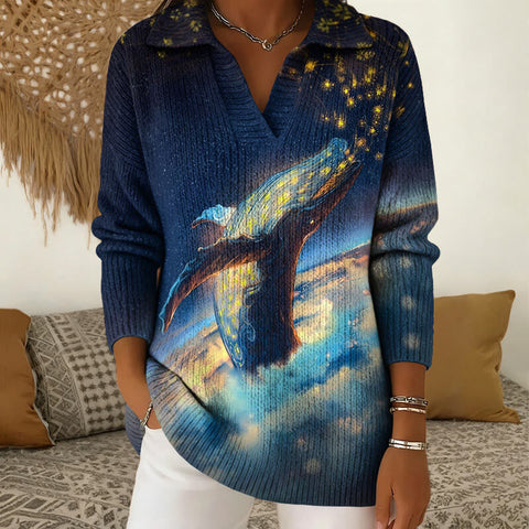 Polo neck sweater loose and thin long sleeve pullover FF303431 03