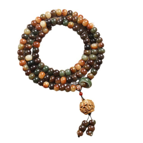 Dunhuang Feitian 108 Bodhi-Samen-Buddha-Perlenarmband Wentian Weißer Jade-Bodhi-Samen Chinesischer männlicher Rosenkranz Wenwan Handheld M3331306
