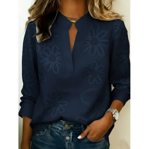 Digital printing casual pullover versatile spring and summer new shirt top m302788
