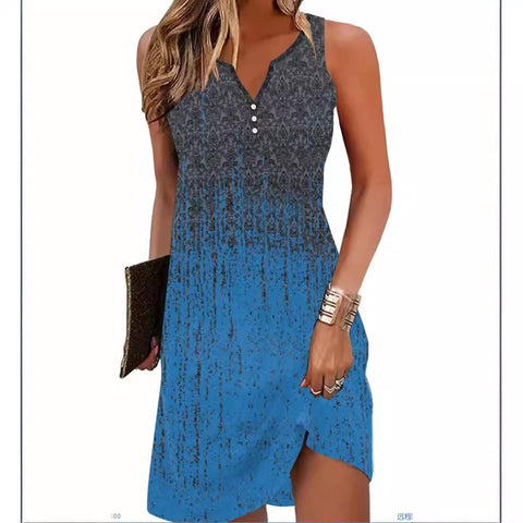 Small Suspender Sexy Sleeveless Printed Dress m303189