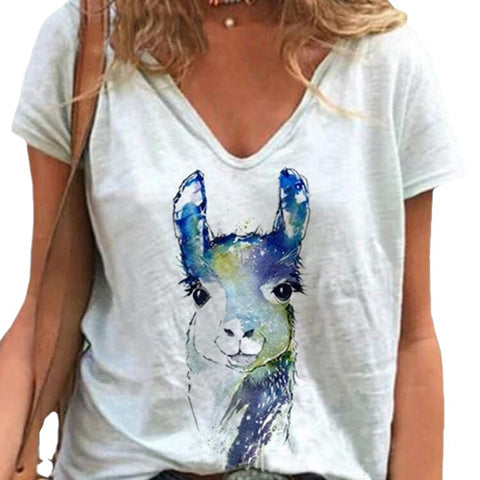Spring new rabbit pattern printed short-sleeved crew neck T-shirt m302418
