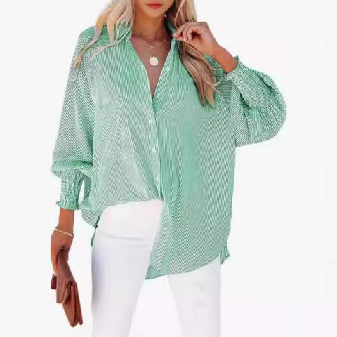 Chemise ample à manches longues pour femme, vêtement décontracté, nouvelle collection, avec poche, m301376 