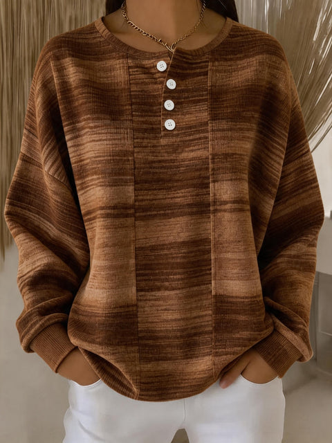 Delicate plaid fashion print women's button sweater FF303387
