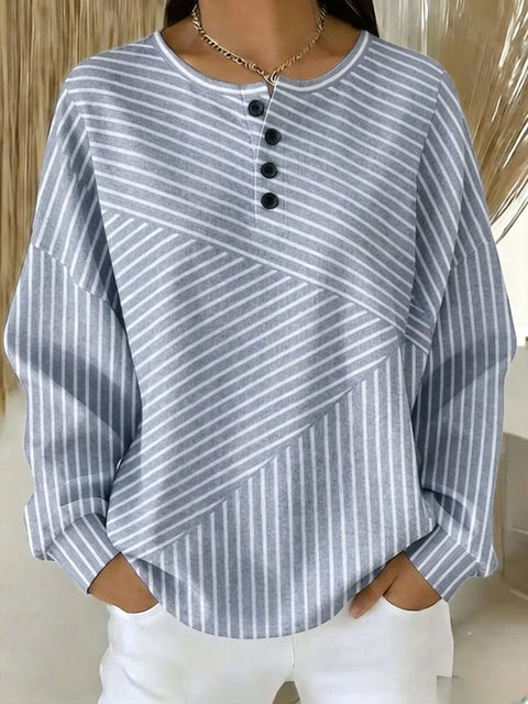 Crew neck 4 buckle spring and autumn fashion pattern 3D printing casual loose women's sweater FF303411 02