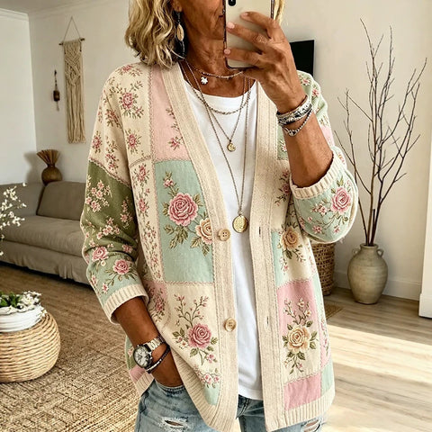 Women's New Flower Stems Printed Women's Fashion Windbreaker Top FF303283