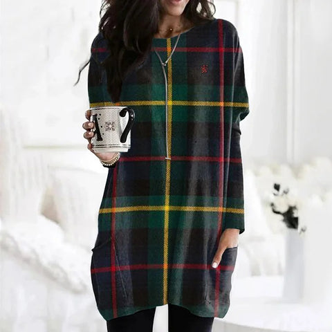 Digital printing women's fashion round neck medium and long top T-shirt m302271