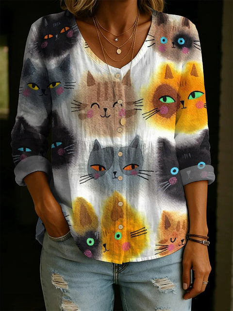 Crew neck women's flower 3D printed top m303179
