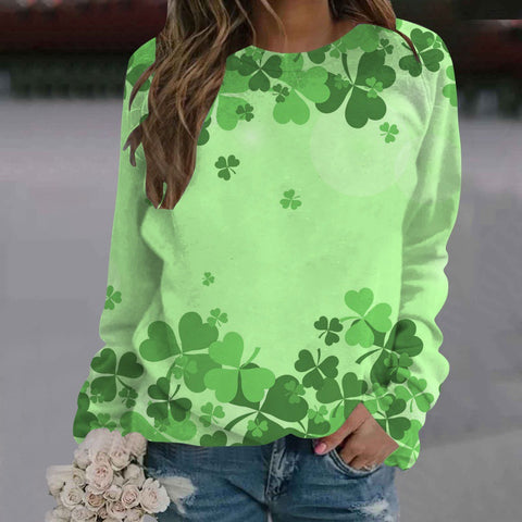 Pull col rond imprimé manches longues femme m300913 