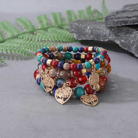 Neues böhmisches Armband, kreatives Quasten-Mehrschicht-Perlenarmband m3331286