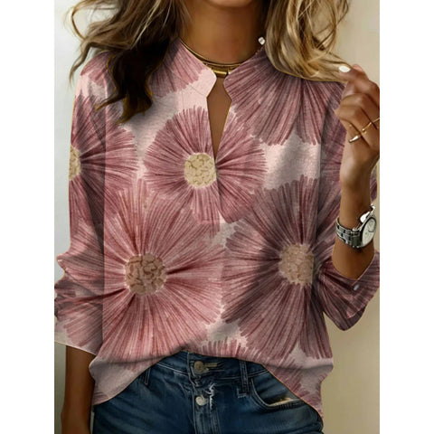 Digital printing casual pullover versatile spring and summer new shirt top m302788