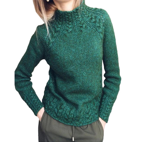 Damenpullover einfarbig Twist Pullover gestrickt m300504 