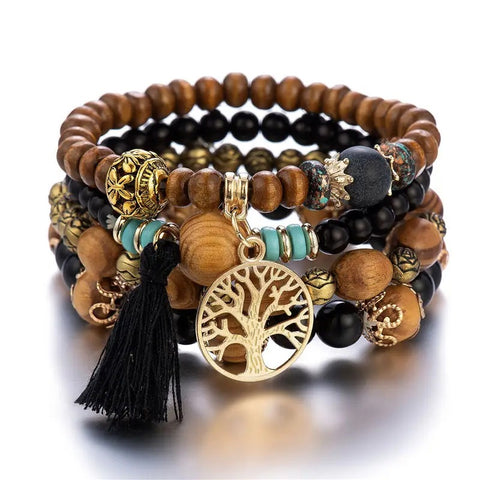 Neues böhmisches Armband, kreatives Quasten-Mehrschicht-Perlenarmband m3331286