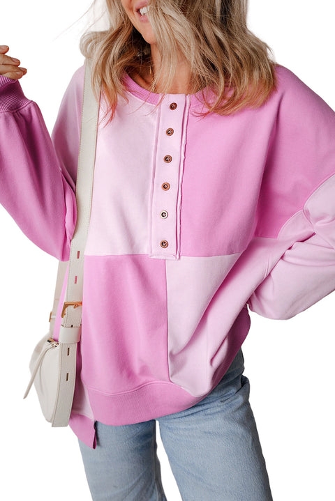 Splicing contrasting fleece buckle long lapel sweater women's upper m301011