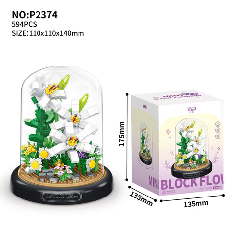 Neues Montage-Baustein-Blumenstrauß-Mikrokorn-Rosen-Sonnenblumen-Ornament M3330979 