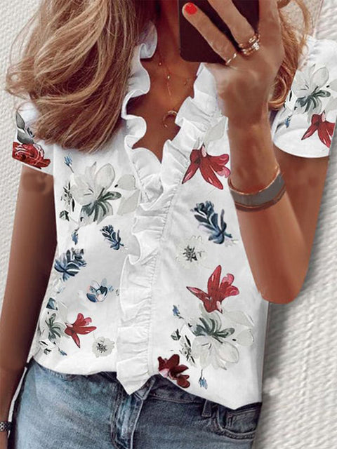 Long Sleeve Ruffle Shirt Women's Shirt m301332