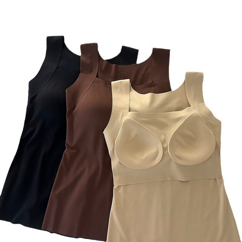 New Bose Muscle Bottom Shirt Solid Color No-Wear Bra Machine Washable Semi-Fixed Cup Bottom Vest Top m302823