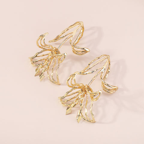 Zhang Light boucles d'oreilles géométriques tulipe creuse de luxe M5010565 