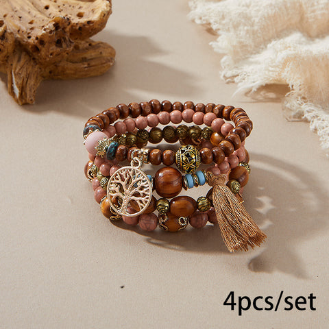 Neues böhmisches Armband, kreatives Quasten-Mehrschicht-Perlenarmband m3331286