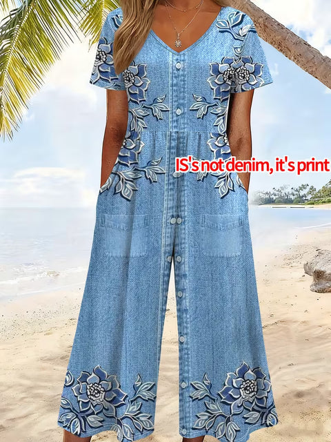 Women's suspender long dress 3D digital printing temperament onesie m302401