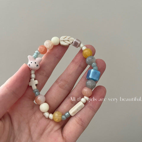 Chinesisches Keramikperlenarmband Weiblichkeit süßes und nettes Mädchenarmband m3331322
