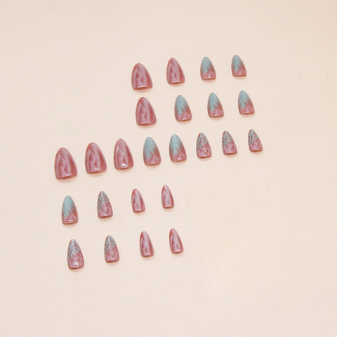 Faux ongles amovibles, ongle moyen long, ongle en amande, changement progressif, œil de chat, 24 pièces m3331197
