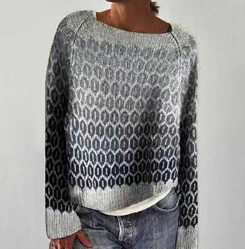 Rundhalsausschnitt, farblich passender, lockerer, modischer Pullover, Strickpullover m300485 