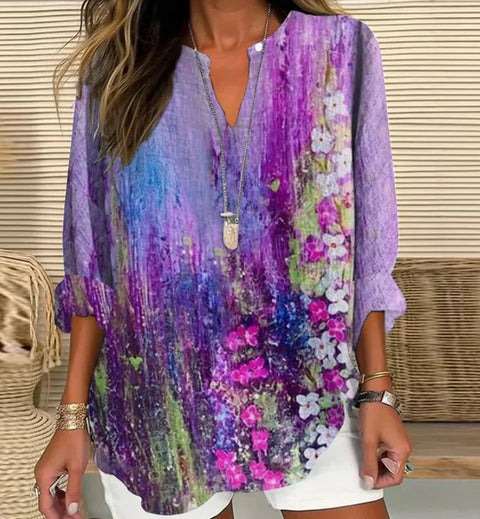 Pull ample à col rond et imprimé pour femme, grande taille, décontracté, T m301359 