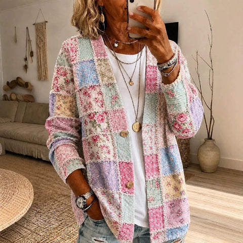 Women's New Flower Stems Printed Women's Fashion Windbreaker Top FF303283