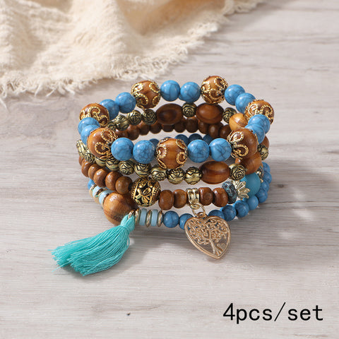 Neues böhmisches Armband, kreatives Quasten-Mehrschicht-Perlenarmband m3331286