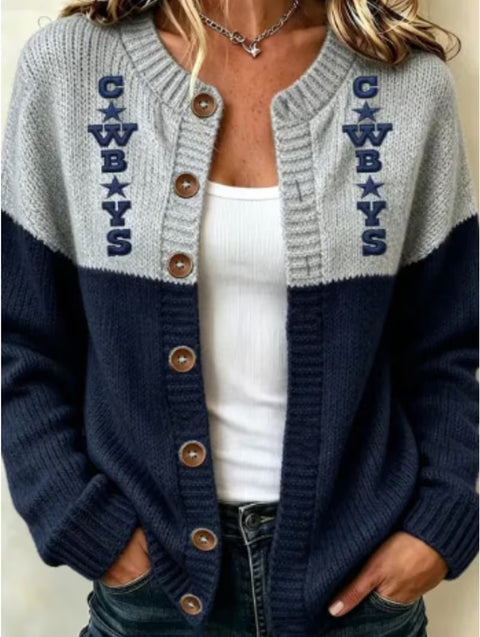 3D digital print American football women's cardigan sweater FF303413