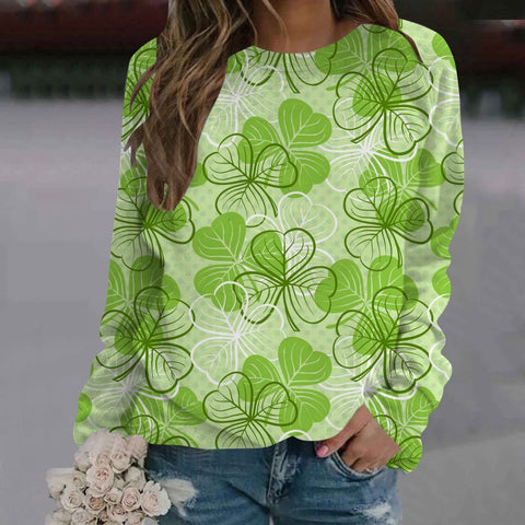 Pull col rond imprimé manches longues femme m300913 
